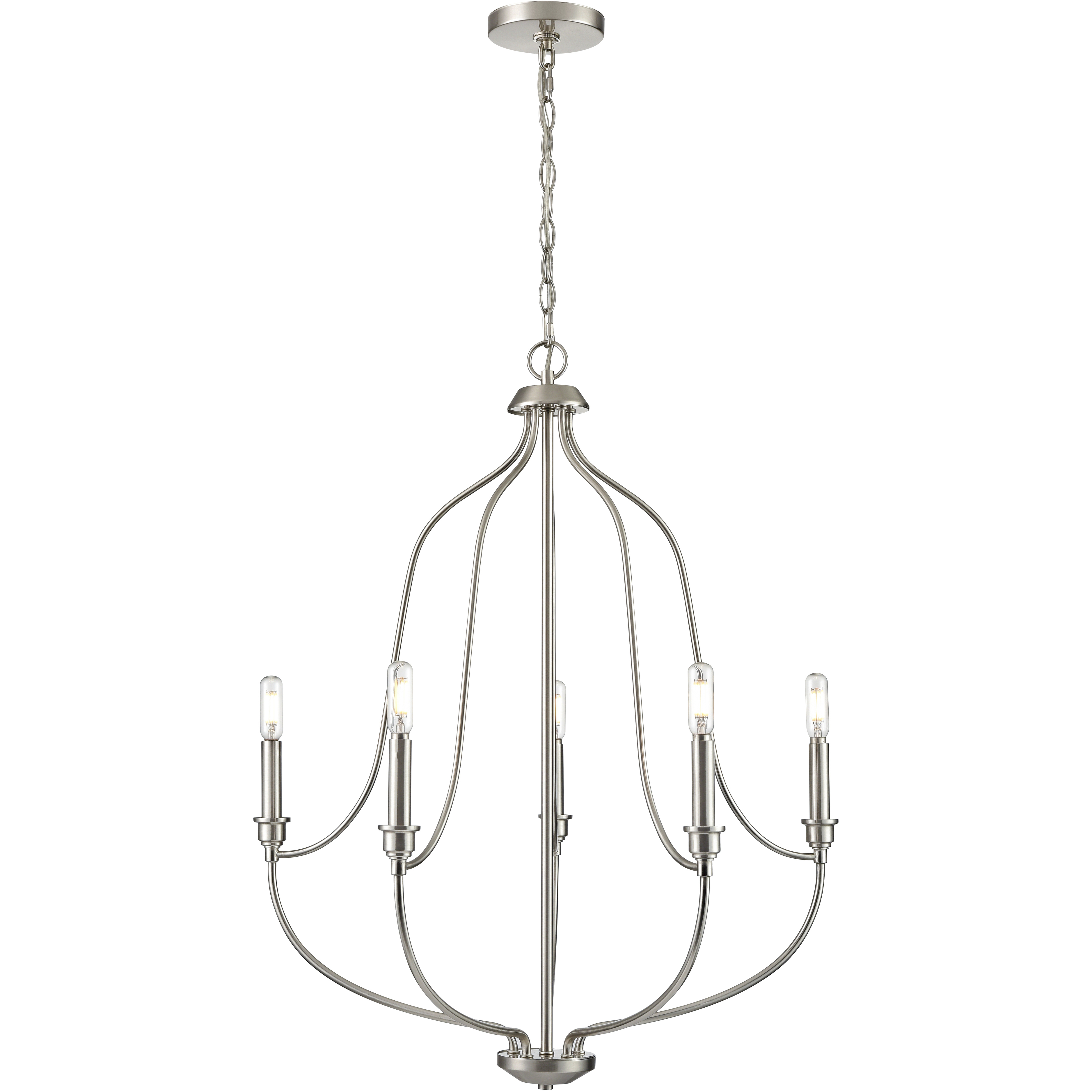 Senoia 5 Light 25 inch Brushed Nickel Chandelier Ceiling Light